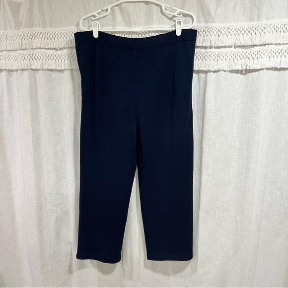 St John Basics Blue Knit Trouser Pants Size 12 - Picture 5 of 11